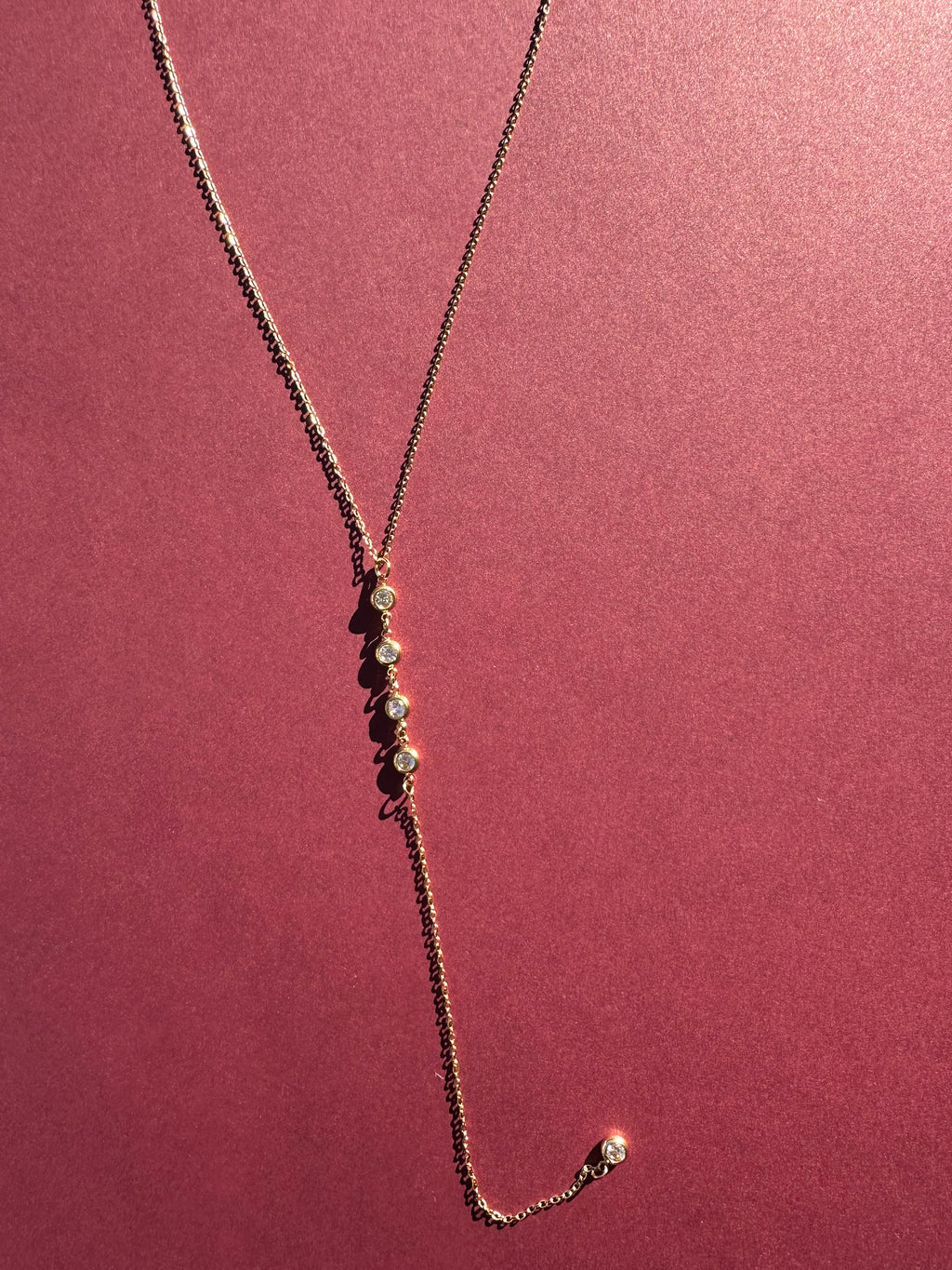 Bezel Lariat Necklace