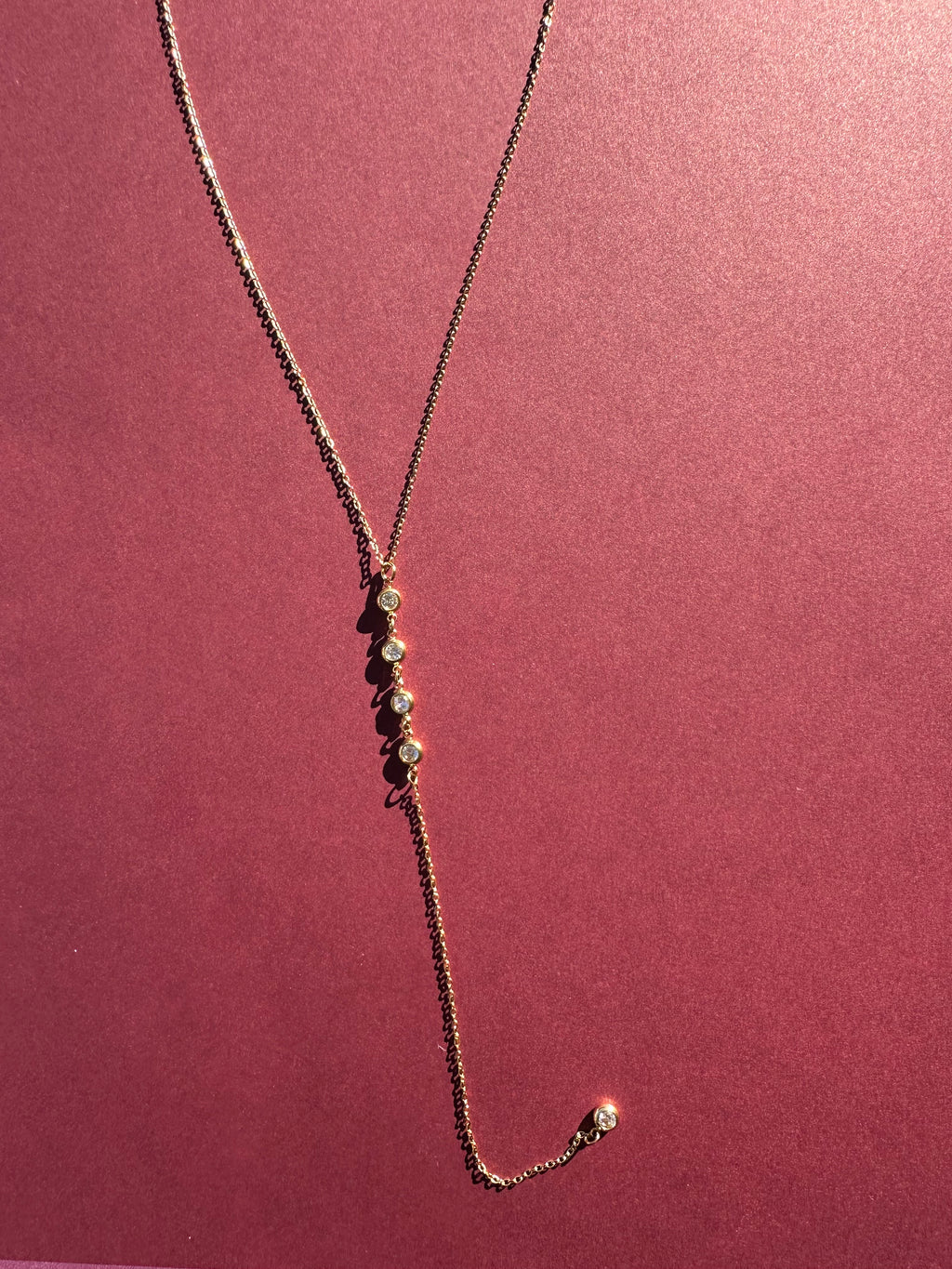 Bezel Lariat Necklace