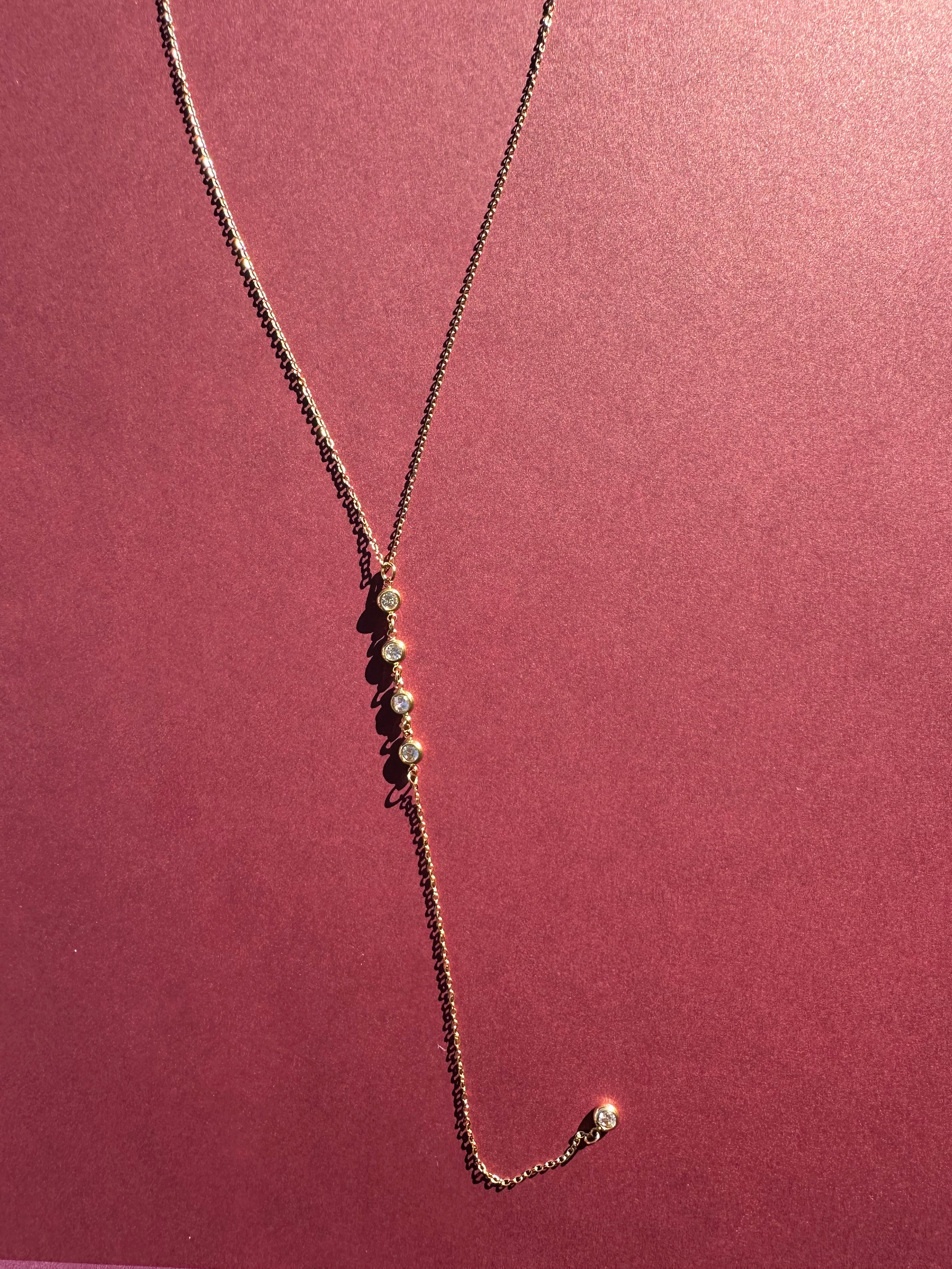 Bezel Lariat Necklace