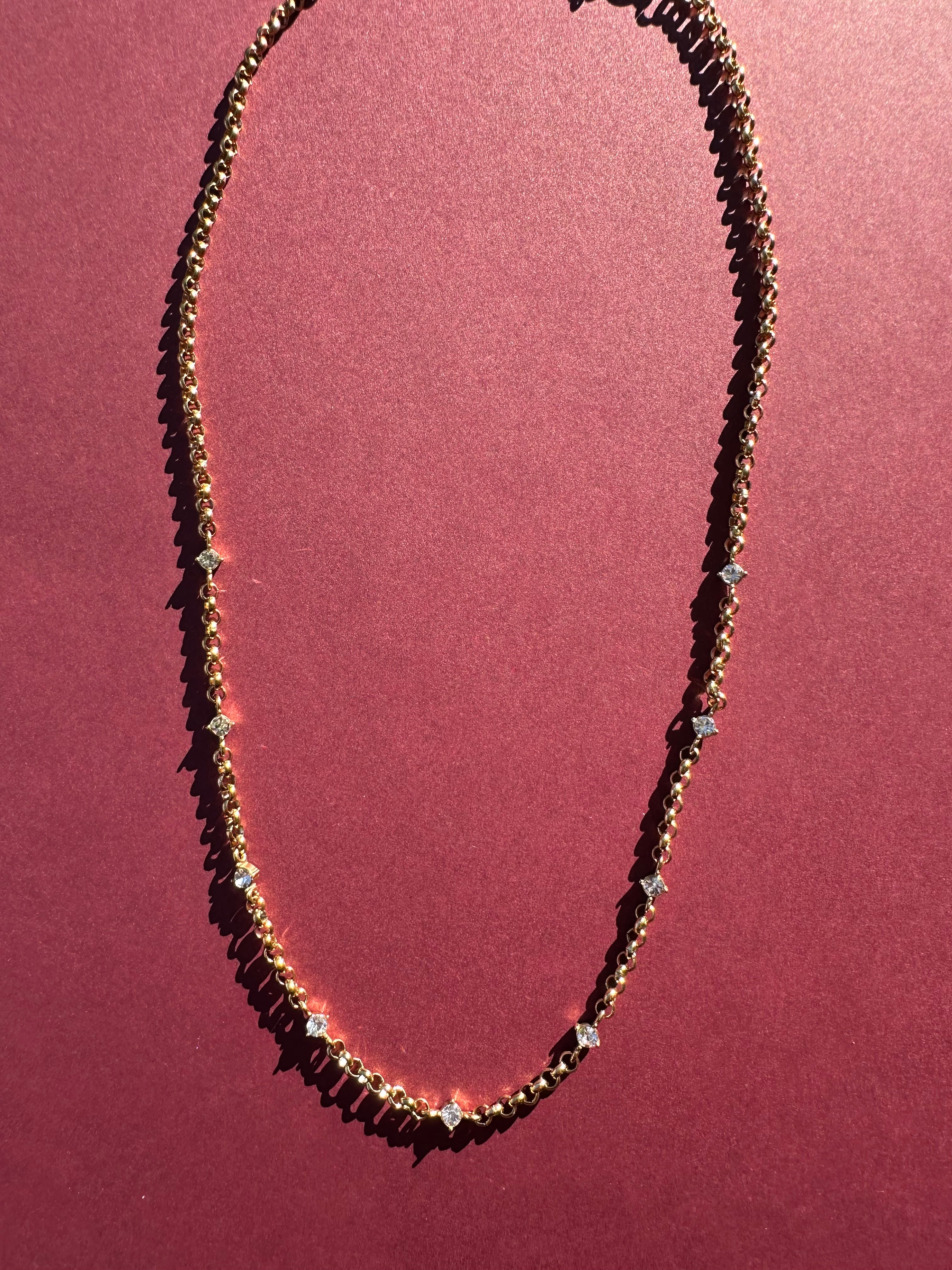 Starlight Chain on maroon background 