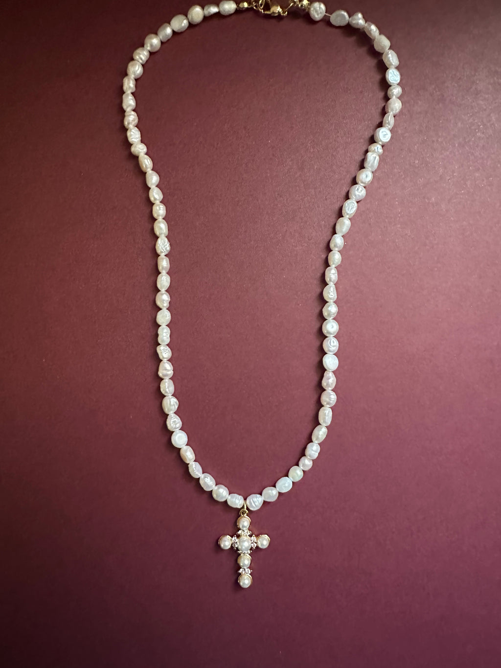 Pearl Cross Necklace