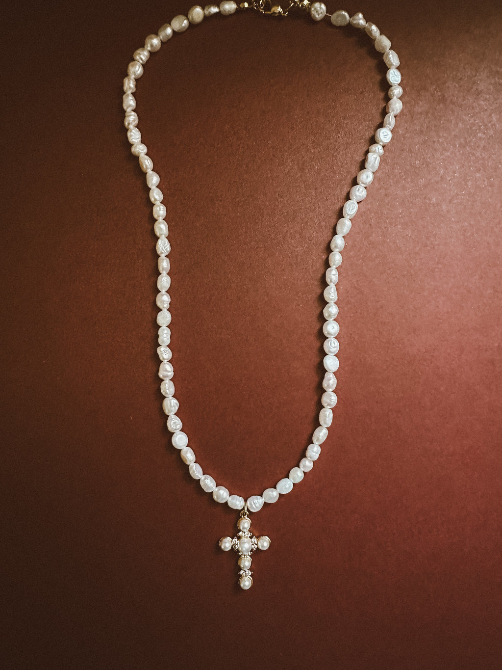 Pearl Cross Necklace
