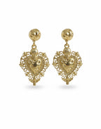 Handmade 18k Gold Plated Sacred Heart Earrings