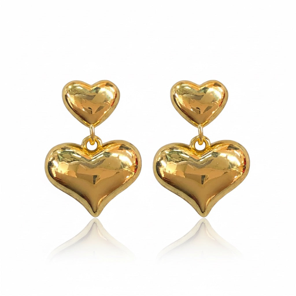 Dangly hearts stud Earrings