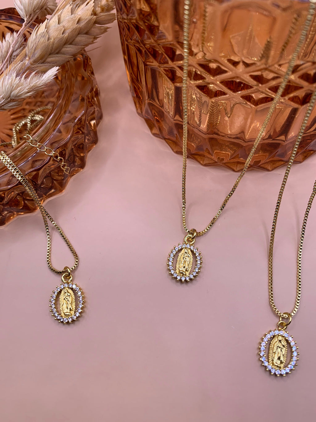 Dainty Virgin Mary Necklace: Gold Filled Chain, Gold Plated Pendant