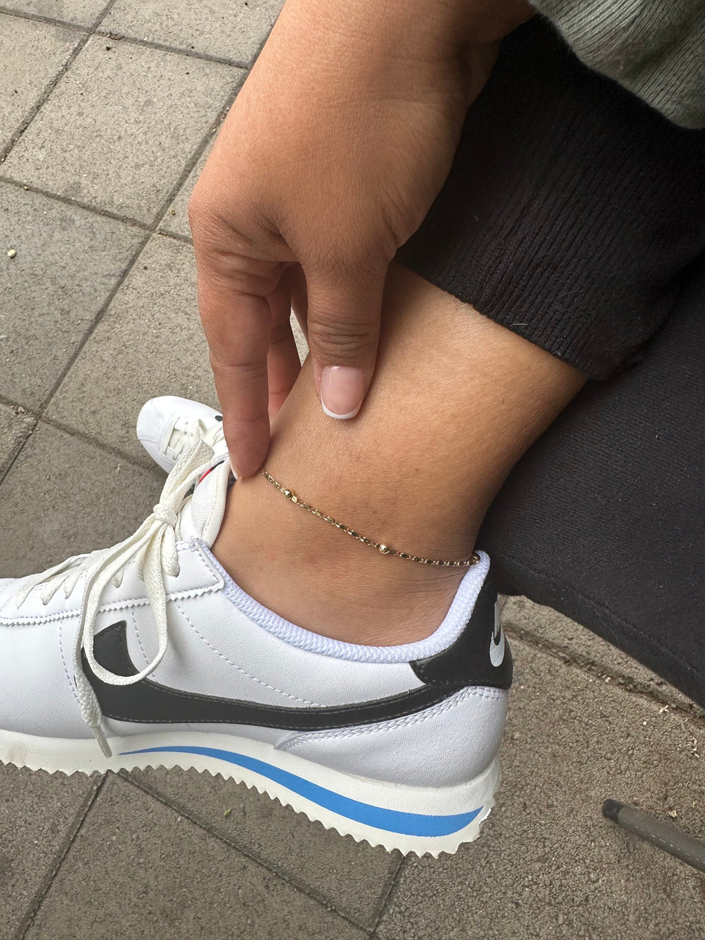 Beaded anklet,l, gold filled anklet, chain anklet