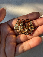 18k Gold overlay filigree basket earrings