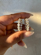 Gold Filled Heart Hoop Earrings: Cubic Zirconia Bridal Jewelry