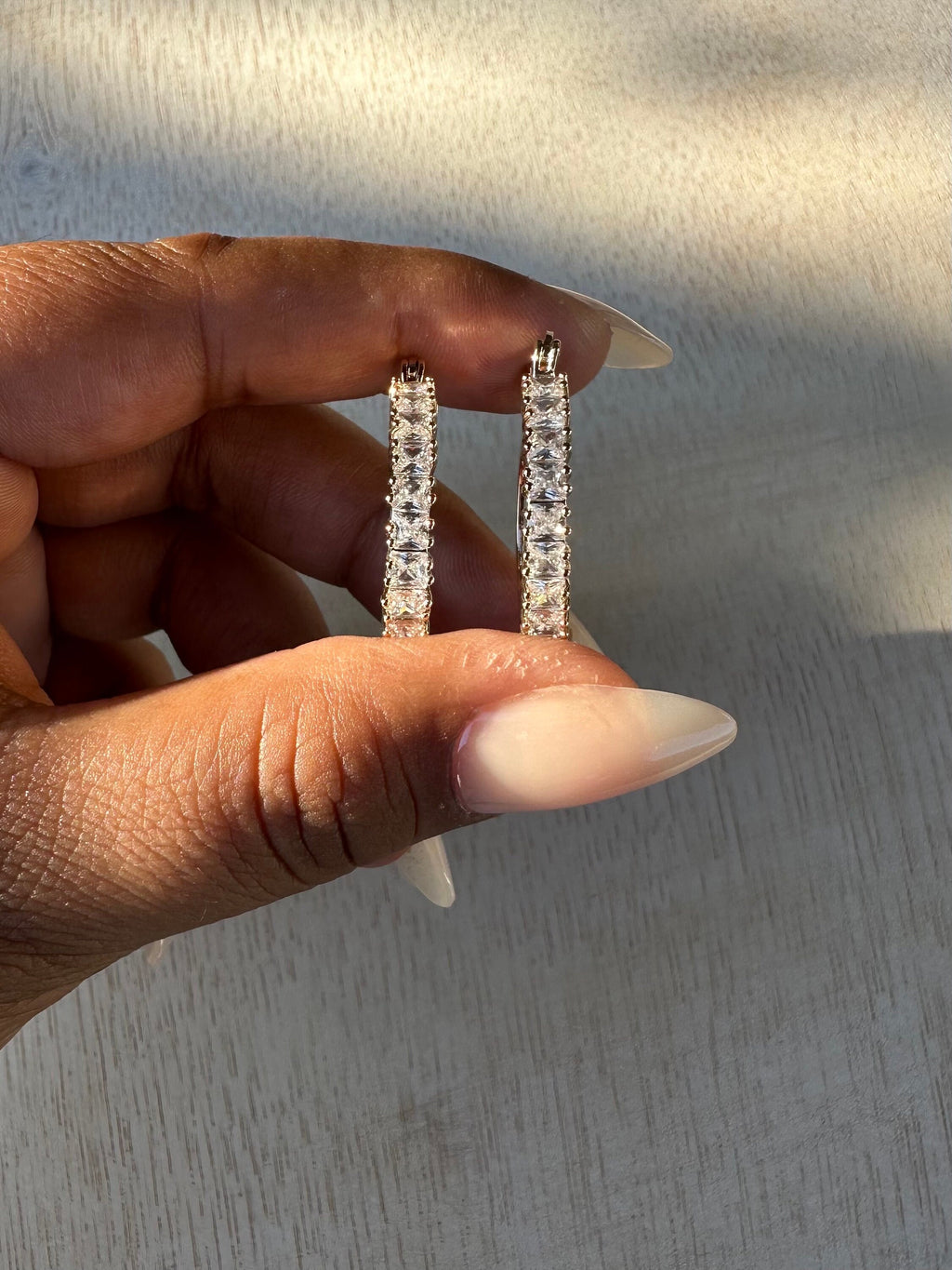 Gold Filled Cubic Zirconia Hoop Earrings