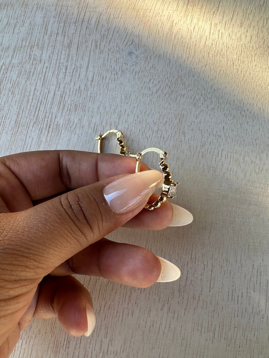 Gold Filled Cubic Zirconia Huggie Hoop Earrings