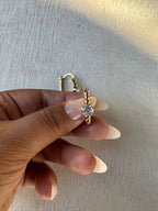 Gold Filled Cubic Zirconia Huggie Hoop Earrings