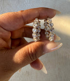 Gold Filled Heart Hoop Earrings: Cubic Zirconia Bridal Jewelry