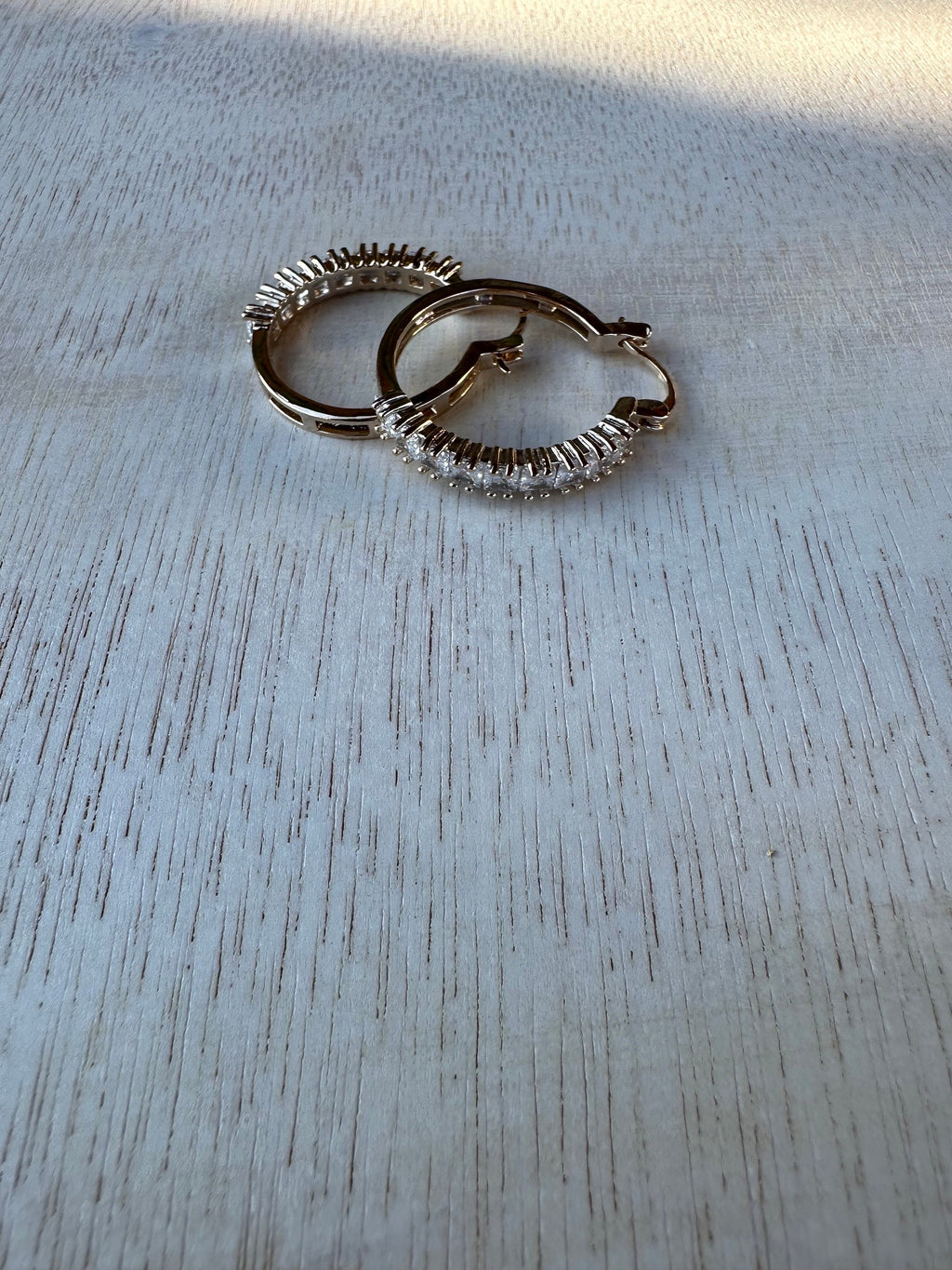 Gold Filled Cubic Zirconia Hoop Earrings