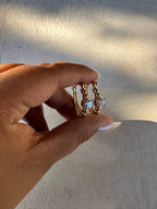 Gold Filled Cubic Zirconia Huggie Hoop Earrings