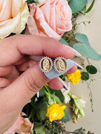 Virgin Mary Stud Earrings, Gold Plated Religious Jewelry